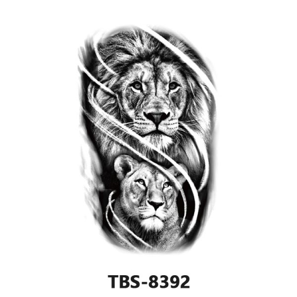 Lion pattern design fake tattoo stickers