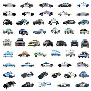 Cartoon Police Car Stickers