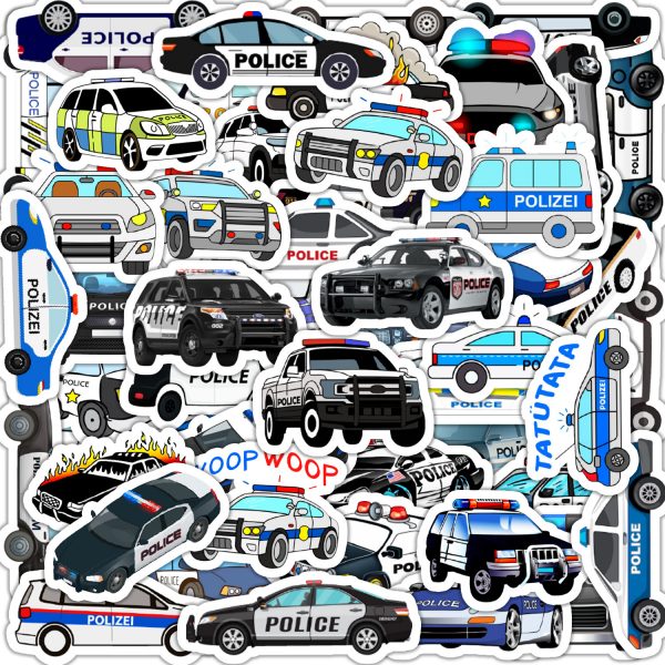 Cartoon Police Car Stickers